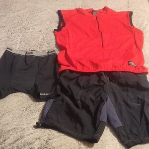 Borah Sawtooth Mountain Bike Shorts Padded Black XL Cycling USA And Vest